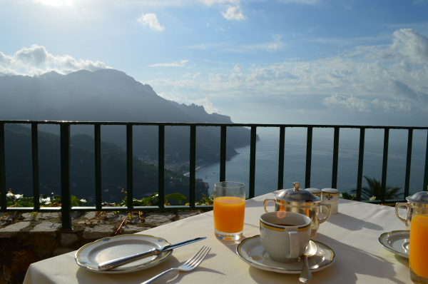 Breakfast on the terrace.