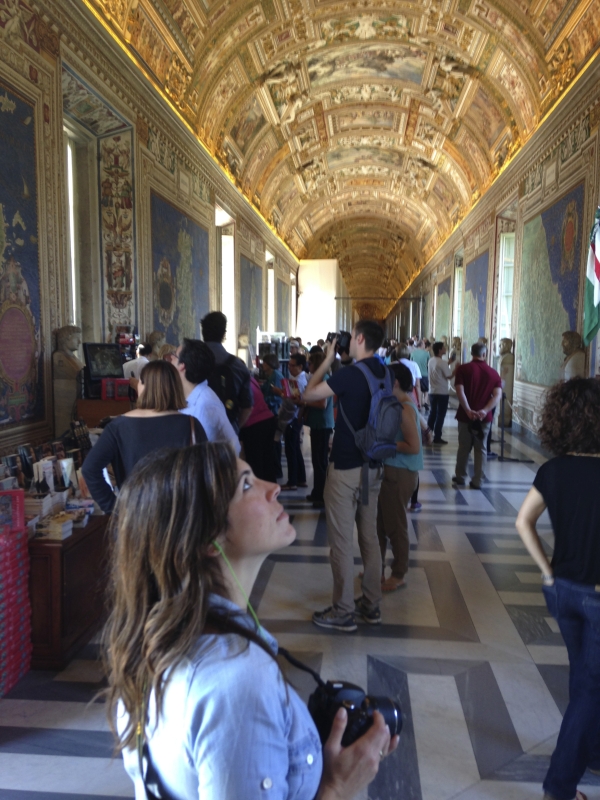 Inside the halls of the Vatican en Route to the Sistine Chapel