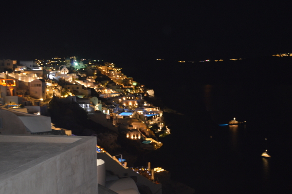 The view looking south at Oia 