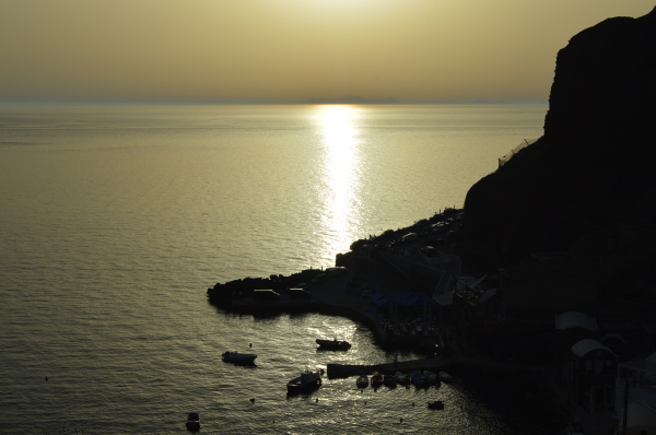 Sunset over Ammoudi Bay, Santorini Greece