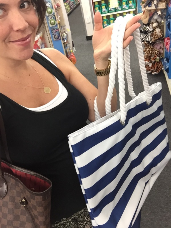 How cute is this striped beach tote?!